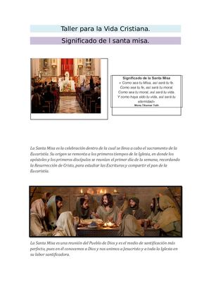 La Santa Misa Taller Para La Vida Cristiana (1) Iii