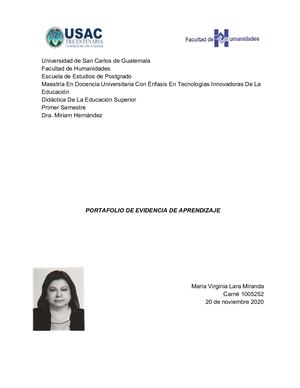 Portafolio De Evidencias De Aprendizaje
