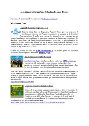 Jeux Et Applications Autour De La Réduction Des Déchets
