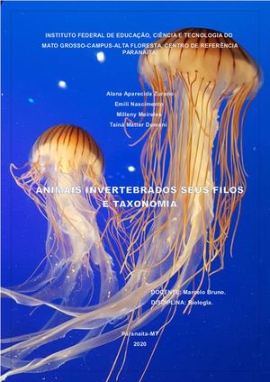 ANIMAIS INVERTEBRADOS SEUS FILOS E TAXONOMIA.