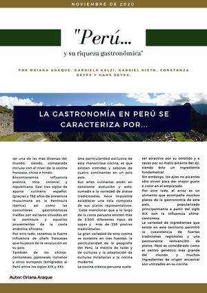 Perú y su riqueza gastronómica