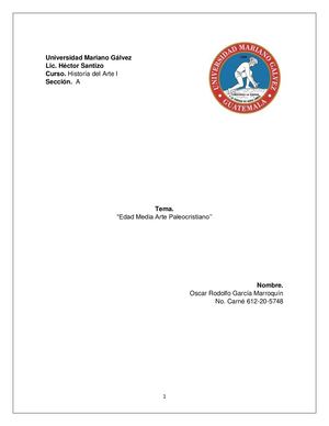 Proyecto Final, Arte Paleocristiano Docx