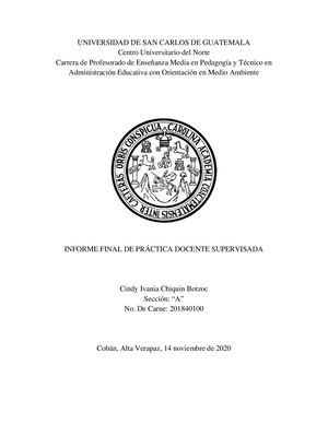 Informe Final Práctica Docentes Supervisada