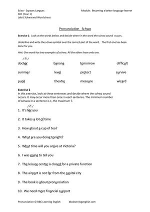 Bbc Pronunciation Ex Schwa