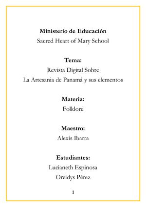 La Artesania de Panamá y sus elementos