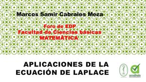 Aplicaciones De La Ecuación De Laplace Marcos Cabrales