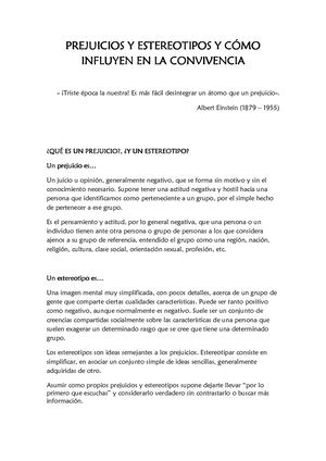 Prejuicios Y Estereotipos Es