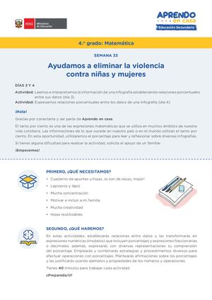 Acrividad Aprendo En Casa