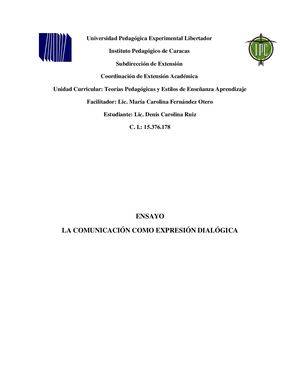 Ensayo Tema 3 Comunicación Dialógica