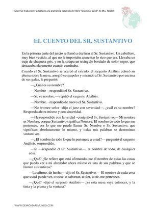 El Cuento Del Señor Sustantivo