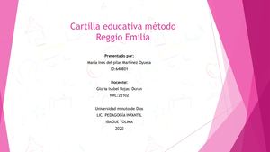 Cartilla Educativa Método Reggio Emilia