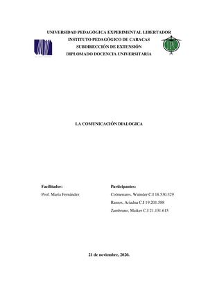 Trabajo De La Comunicación Dialógica