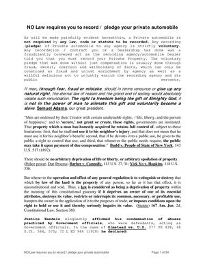 No Law Requires You To Record Pledge Your Private Automobile