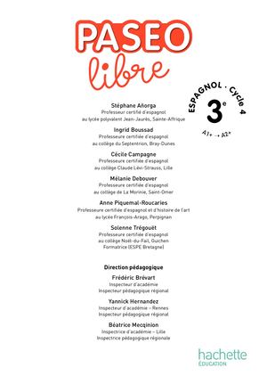 Paseo libre 3e - Fichier de l'élève