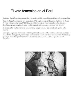 El Voto Femenino En El Perú