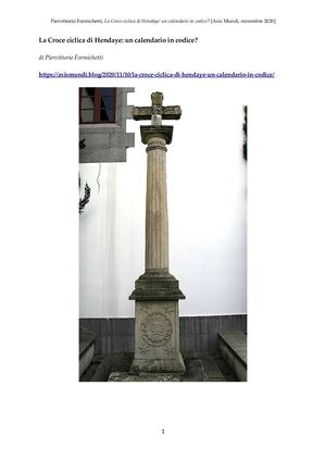 La Croce ciclica di Hendaye: un calendario in codice?