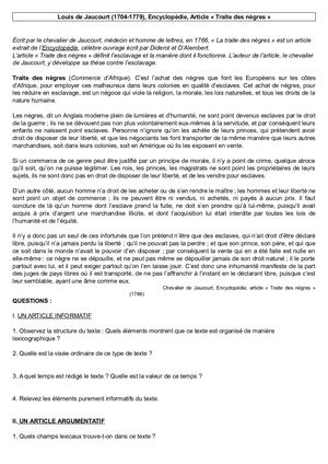 6 1   Questions  Traite Des Nègres Chevalier De Jaucourt