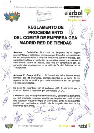 Reglamento Comité de Empresa GEA 2020