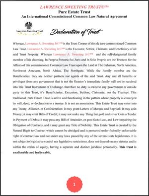 Declaration Of Trust/Estate