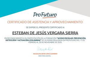 Certificado Curso Actuacíon Escolar