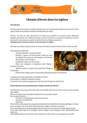 Chemin D'avent Dans Les églises
