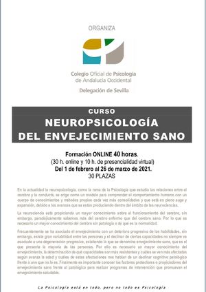 CURSO NEUROPSICOLOGÍA  DEL ENVEJECIMIENTO SANO