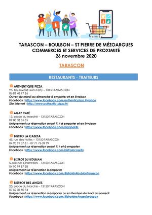 Tarason - Boulbon - St Pierre de Mézoargues _Commerces et services de proximité_ Du 26 novembre