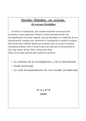 Escrituras Octubre, un crimen