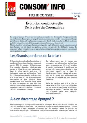 Consom'info N°56 ÉVolution Conjoncturelle De La Crise Du Coronavirus