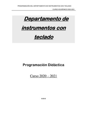 Programación Departamento De Piano