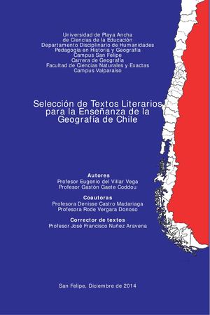 Libro Seleccion De Textos Literarios para la Enseñanza de la Geografía de Chile