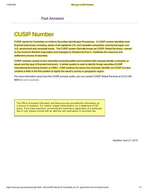 SEC Gov _ CUSIP Number