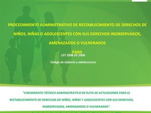 Proceso Restablecimiento De Derechos Pard Nna