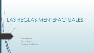 Las Reglas Mentefactuales
