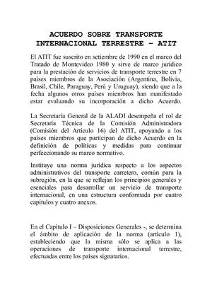 Acuerdo Sobre Transporte Internacional Terrestre