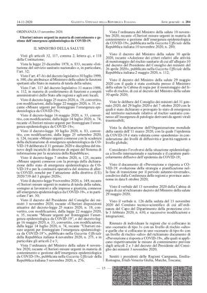 Ordinanza Ministro Salute 13 11 2020