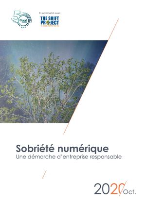 Sobriété numérique - ©Cigref 2020 (MAJ 04/11/2020)