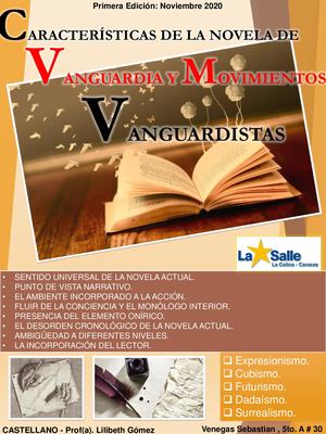 Características De La Novela De Vanguardia Y Movimientos Vanguardistas