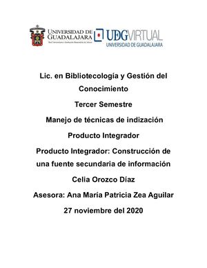 Construcción De Una Fuente Secundaria De Información