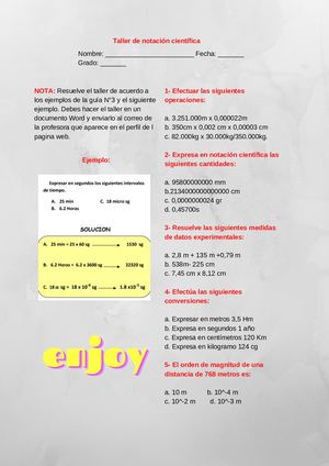 Taller De Notación Científica