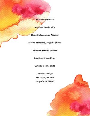 Módulo Final De Historia, Geografía Y Cívica 2020