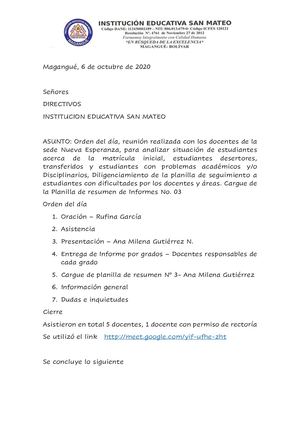 Acta reunión con padres de familia