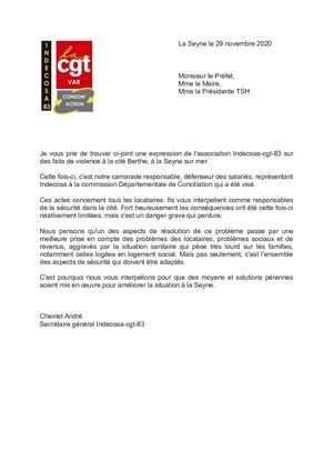 Adresse Au Préfet, Maire Tsh 29 11 2020