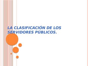 La Clasificación De Los Servidores Públicos