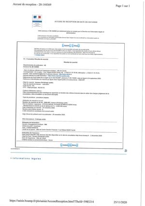 Avis d'attribution n°2020007