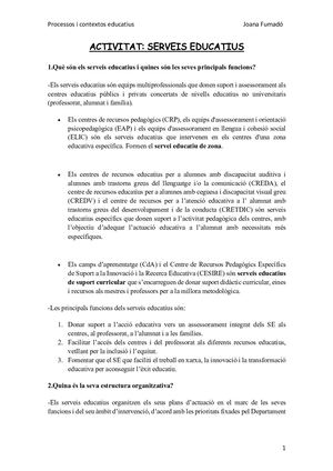 Activitat Serveis Educatius