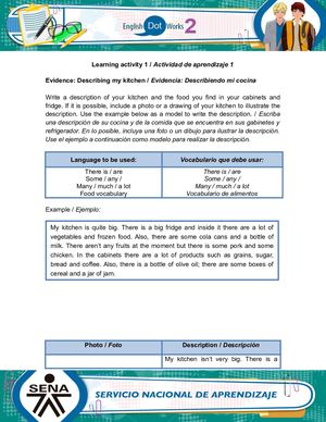 Evidence Describing My Kitchen