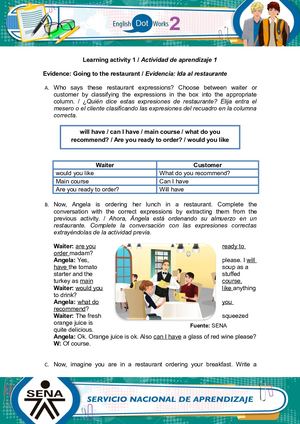 Evidence Going To The Restaurant