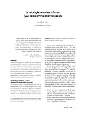 Psicología como ciencia básica.