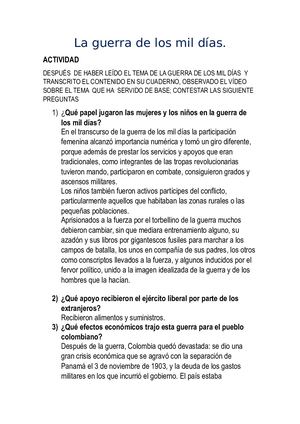 La Guerra De Los Mil Días